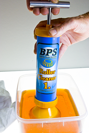Fully depress the bearing cleaner